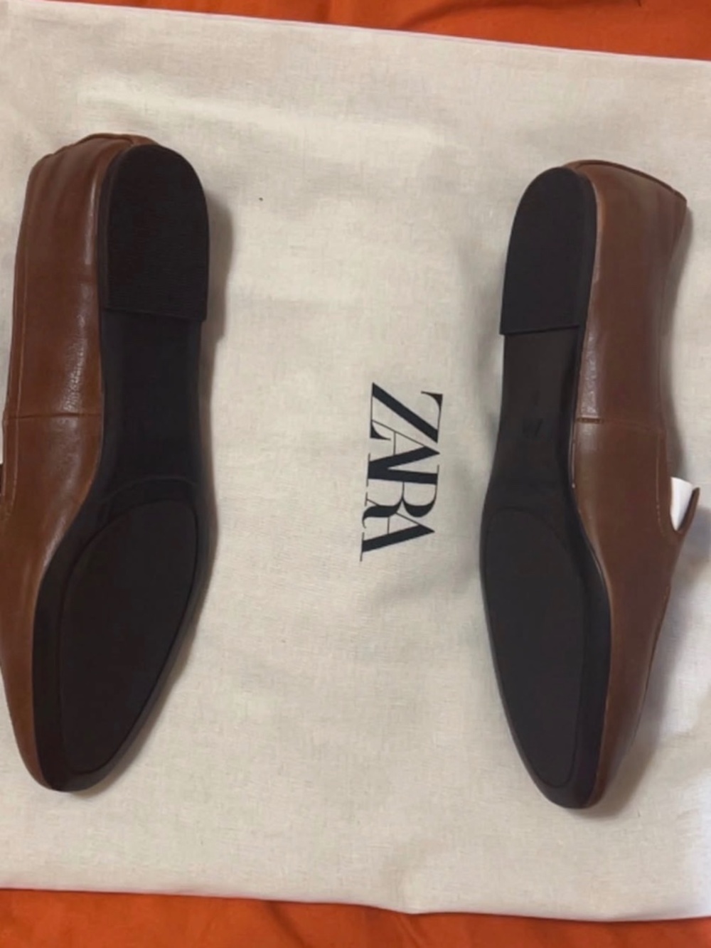 Zara Leather brown loafers
